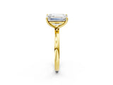 Yellow gold Fancy Blue Heart  and Emerald Cut Toi Moi Ring with Prong Setting_48