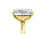 Yellow gold Fancy Blue Heart  and Emerald Cut Toi Moi Ring with Prong Setting_51