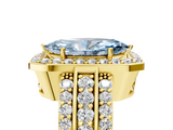 Yellow gold Fancy Blue Marquise -Cut Halo Diamond Ring with Split Shank and Four-Prong Setting_74