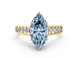 Yellow gold Fancy Blue Marquise  Brilliant Channel-Set Solitaire Ring with Four-Prong Setting_20