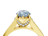 Yellow gold Fancy Blue Marquise  Brilliant Cut Diamond Engagement Ring with Pavé Band and Four-Prong Setting_52