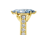 Yellow gold Fancy Blue Marquise  Brilliant Cut Diamond Engagement Ring with Pavé Band and Four-Prong Setting_53