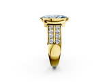 Yellow gold Fancy Blue Marquise  Brilliant Diamond Channel Set Wide Band Ring with Bezel Setting_21