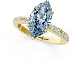 Yellow gold Fancy Blue Marquise  Brilliant Pavé Band Solitaire with Four-Prong Setting_42