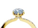 Yellow gold Fancy Blue Marquise  Brilliant Pavé Band Solitaire with Four-Prong Setting_45