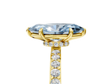 Yellow gold Fancy Blue Marquise  Brilliant Pavé Band Solitaire with Four-Prong Setting_46