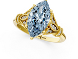 Yellow gold Fancy Blue Marquise  Brilliant Solitaire with Pave Band and Four-Prong Setting_21