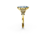 Yellow gold Fancy Blue Marquise  Brilliant Solitaire with Pave Band and Four-Prong Setting_22