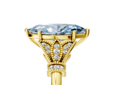 Yellow gold Fancy Blue Marquise  Brilliant Solitaire with Pave Band and Four-Prong Setting_24