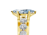 Yellow gold Fancy Blue Marquise  Brilliant Solitaire with Side Stones on a Pave Band and Four-Prong Setting_29