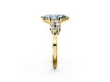 Yellow gold Fancy Blue Marquise  Cluster Diamond Engagement Ring with Pavé Band and Four-Prong Setting_65