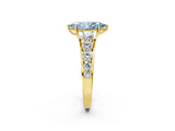 Yellow gold Fancy Blue Marquise Cut Brilliant Diamond Pavé Band with Six-Prong Setting_14