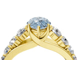 Yellow gold Fancy Blue Marquise Cut Brilliant Diamond Pavé Band with Six-Prong Setting_16