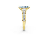 Yellow gold Fancy Blue Marquise Cut Brilliant Diamond Pavé Band with Six-Prong Setting_2