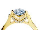 Yellow gold Fancy Blue Marquise Cut Brilliant Solitaire Diamond Ring with Channel Set Band and Bar Prong Setting_16