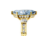 Yellow gold Fancy Blue Marquise Cut Brilliant Three-Stone Pave Band with Four-Prong Setting_5