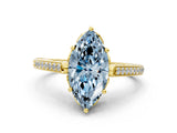 Yellow gold Fancy Blue Marquise  Cut Cathedral Pave Diamond Engagement Ring with Six-Prong Setting_32