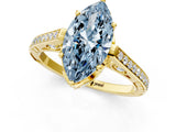 Yellow gold Fancy Blue Marquise  Cut Cathedral Pave Diamond Engagement Ring with Six-Prong Setting_33