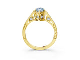 Yellow gold Fancy Blue Marquise  Cut Cathedral Pave Diamond Engagement Ring with Six-Prong Setting_35