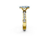 Yellow gold Fancy Blue Marquise  Cut Channel Set Diamond Engagement Ring with Four-Prong Setting_243