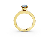Yellow gold Fancy Blue Marquise  Cut Channel Set Diamond Engagement Ring with Four-Prong Setting_244