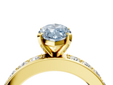Yellow gold Fancy Blue Marquise  Cut Channel Set Diamond Engagement Ring with Four-Prong Setting_245