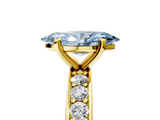 Yellow gold Fancy Blue Marquise  Cut Channel Set Diamond Engagement Ring with Four-Prong Setting_246