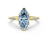 Yellow gold Fancy Blue Marquise  Cut Channel Set Solitaire Engagement Ring with Four-Prong Setting_225