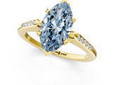 Yellow gold Fancy Blue Marquise  Cut Channel Set Solitaire Engagement Ring with Four-Prong Setting_226