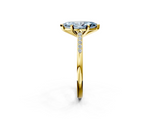 Yellow gold Fancy Blue Marquise  Cut Channel Set Solitaire Engagement Ring with Four-Prong Setting_227