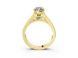 Yellow gold Fancy Blue Marquise  Cut Channel Set Solitaire Engagement Ring with Prong Setting_22