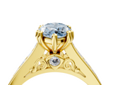 Yellow gold Fancy Blue Marquise  Cut Channel Set Solitaire Engagement Ring with Prong Setting_23