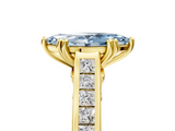 Yellow gold Fancy Blue Marquise  Cut Channel Set Solitaire Engagement Ring with Prong Setting_24