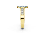 Yellow gold Fancy Blue Marquise Cut Cut Channel Set Solitaire Ring with Four-Prong Setting_2