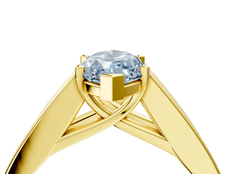 Yellow gold Fancy Blue Marquise Cut Cut Channel Set Solitaire Ring with Four-Prong Setting_4