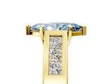 Yellow gold Fancy Blue Marquise Cut Cut Channel Set Solitaire Ring with Four-Prong Setting_5