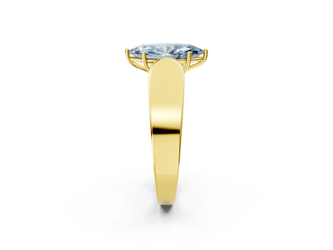 Yellow gold Fancy Blue Marquise Cut Cut Diamond Channel Set Solitaire Ring with Four-Prong Setting_2