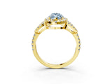 Yellow gold Fancy Blue Marquise Cut Cut Diamond Halo Engagement Ring with Open Split Pavé Band_3