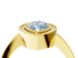 Yellow gold Fancy Blue Marquise Cut-Cut Diamond Halo Engagement Ring with Pave Band and Prong Setting_4