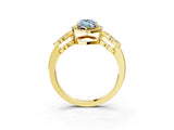 Yellow gold Fancy Blue Marquise Cut Cut Halo Diamond Infinity Band with Four-Prong Setting_3