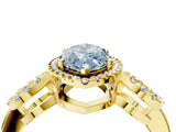 Yellow gold Fancy Blue Marquise Cut Cut Halo Diamond Infinity Band with Four-Prong Setting_4