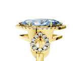Yellow gold Fancy Blue Marquise Cut Cut Halo Diamond Infinity Band with Four-Prong Setting_5
