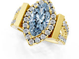 Yellow gold Fancy Blue Marquise Cut Cut Halo Split Shank Prong Set Ring_37