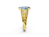 Yellow gold Fancy Blue Marquise Cut Cut Milgrain Pave Diamond Engagement Ring with Four-Prong Setting_5