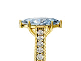 Yellow gold Fancy Blue Marquise Cut Cut Pave Band Milgrain Solitaire Ring_5