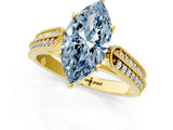 Yellow gold Fancy Blue Marquise Cut Cut Pave Split Shank Engagement Ring with Four-Prong Setting_1