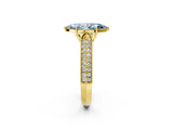 Yellow gold Fancy Blue Marquise Cut Cut Pave Split Shank Engagement Ring with Four-Prong Setting_2