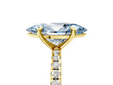 Yellow gold Fancy Blue Marquise Cut Diamond Brilliant Solitaire Ring with Pavé Band and Four-Prong Setting_17