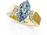 Yellow gold Fancy Blue Marquise Cut Diamond Channel Set Solitaire Ring with Four-Prong Setting_13
