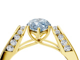 Yellow gold Fancy Blue Marquise Cut Diamond Channel Set Solitaire Ring with Four-Prong Setting_16